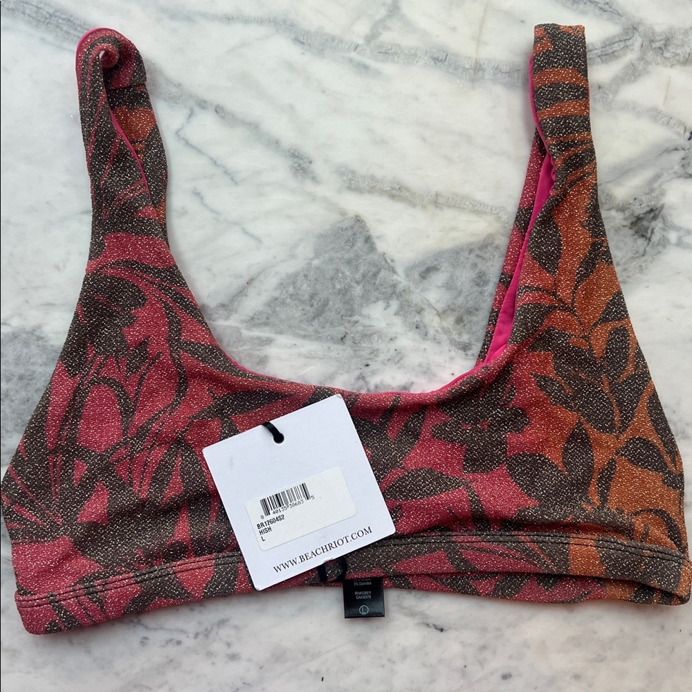 New! Beach Riot Peyton Top in Hibiscus Shine 31373